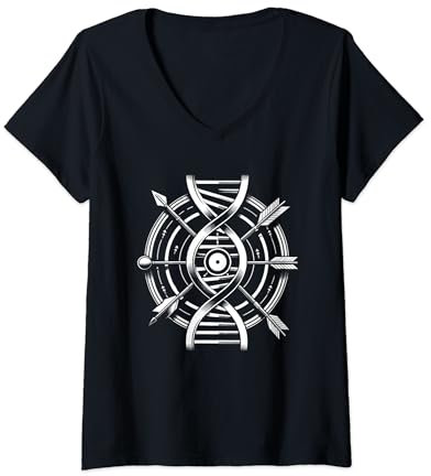 Damen Bogenschießen Pfeil Bogen - Bogenschütze Bogensport T-Shirt mit V-Ausschnitt