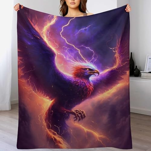 Stern Phönix Kuscheldecke Flauschige Decke Decke Vier Jahreszeiten Wohndecke Dicke Sofadecke Couchdecke Weiche Fleecedecke Flannel Sofaüberwurf Tagesdecke Für Bett/Sofa（130×150cm）