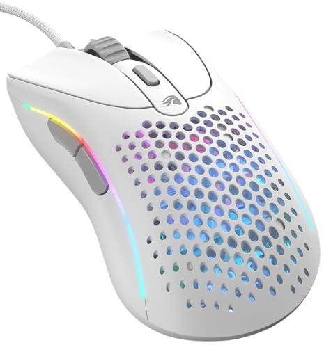 GLORIOUS Gaming - Model D 2 trådad gamingmus - ergonomisk, superlätt 58 g, optisk 26K-Sensor, 6 programmerbara knappar, 80 miljoners klick lång livscykel, fps, Mmo, Moba, Battle Royale - Vit