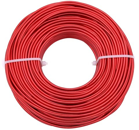 Uxney Schmuckdraht,1mm Dicke Aluminium Basteldraht, Schmuckherstellungsdraht, Metalldraht für Bastelarbeiten, Aluminiumdraht, Draht, DIY, Metallhandwerk, Kunstdrähte (Rot, 30Meter)