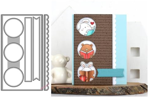 Sredwtk Kreis Rahmen Stanzschablonen Geburtstag Weihnachten Metall Prägeschablonen Stanzformen Schneiden für DIY Karte Sammelalbum Scrapbooking Fotoalbum Deko Cutting Dies