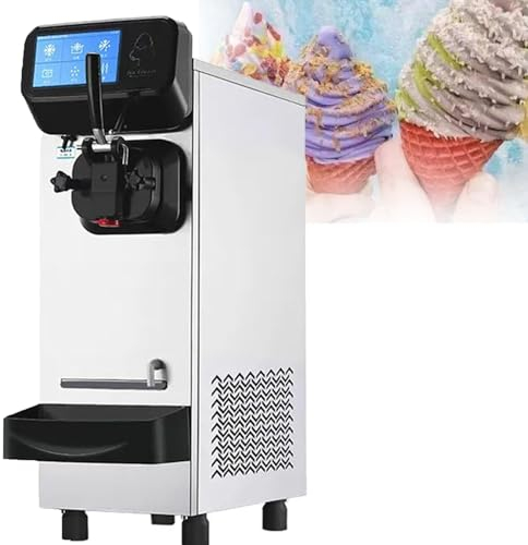 ZHIXUMM Commercial Gelato Machine, Homemade Ice Cream Machine, 1600w, With 6l Hopper 1.6l Cylinder Touch Screen Puffing Shortage Alarm, For Café Snack Bar
