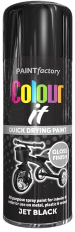AlezyB - Black Gloss 400ml All Purpose Spray Paint | Use on Metal, Wood, Plastic and Multipurpose Aerosol Professional Quality Perfect Finish, for Interior Exterior and Excellent Coverage