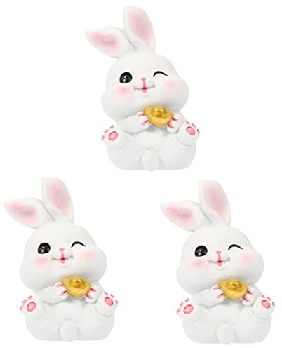 Alipis 3 Stück Großohriges Kaninchen Ornament Kaninchenstatue Gartenhasen Dekoration Kaninchen Sammelstatue Hasenfiguren Auto Innendekoration Miniatur Spielzeug Küken Spielzeug