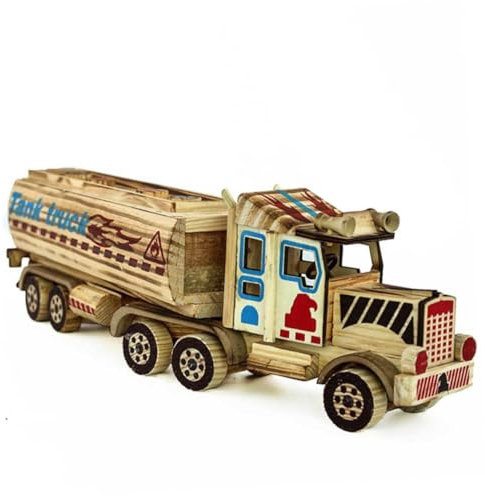 GARVALON Holz Spardose LKW Modell Holzfahrzeug Dekoration Münzbehälter Für Schreibtisch Home Office Geschenk