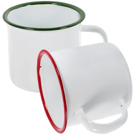 STOBOK 2pcs Extra Camping Mug Simple Style Home Enamel Cup Multi-Function Water Cups Healthy Portable for Coffee