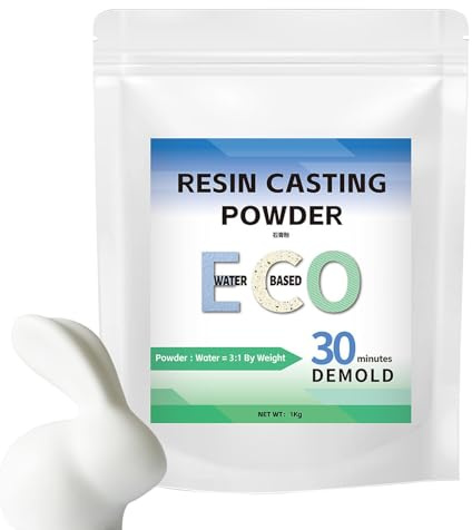 Polvere di fusione per stampi, gesso in resina a polimerizzazione rapida, 1000 g, composto di gesso a polimerizzazione rapida, 20-30 minuti per decorazione domestica
