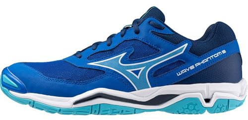 Mizuno Wave Phantom 3 Hallenschuhe Herren Indoor X1GA226076 Mugen Blue/White/Estate Blue, Schuhgröße:47 EU