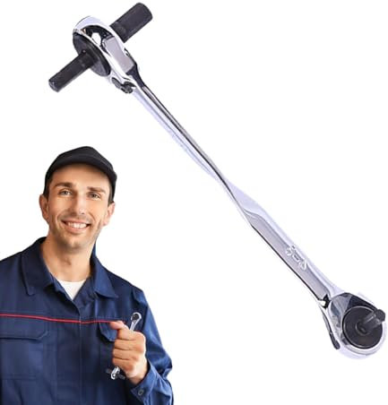 Clé à cliquet à tête flexible 4 en 1, clé à cliquet double - Clé à cliquet haute dureté - Clés à cliquet et à douille efficaces et résistantes à l'usure pour la maison