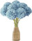 JOZMMZEOOA Hortensias Artificiales,12 Piezas Flores Artificiales Decoracion Seda Flores Plantas Artificiale Crisantemos de Seda Simulación Bola Decorativas,para Bodas Hogar Hotel Decoración(Azul)