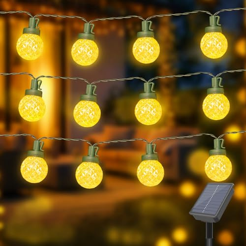 Etopgo Solar String Lights Outdoor, 12m/39Ft 30LED Solar Garden Lights Waterproof,8 Modes Indoor/Outdoor String Light for Garden Patio Yard Home Party Wedding Festival Decoration
