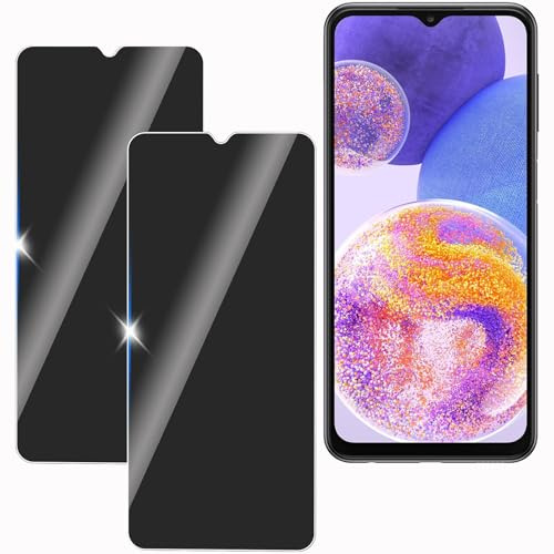KULAIKE 2 Stück Sichtschutz für Samsung A23 5G, Display Schutzfolie Panzerglas,Anti-Spy,Blickschutzfolie, 9H Härte, Anti-Kratzer