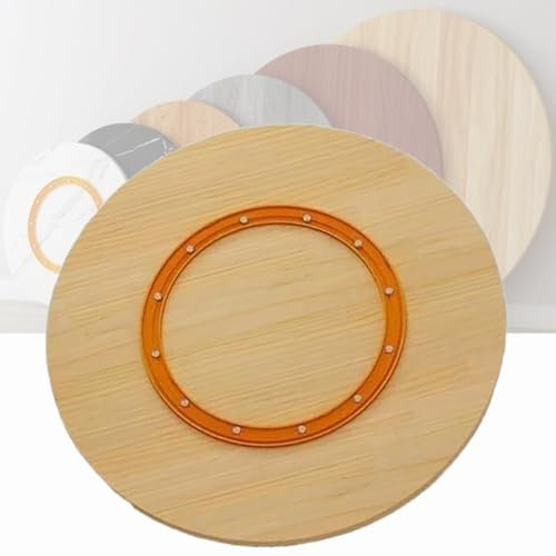 Plateau tournant Lazy Susan en bois massif – Plateau de service rotatif pour cuisine, plateau de service rond robuste, design rustique en rondin, 60 cm de diamètre.