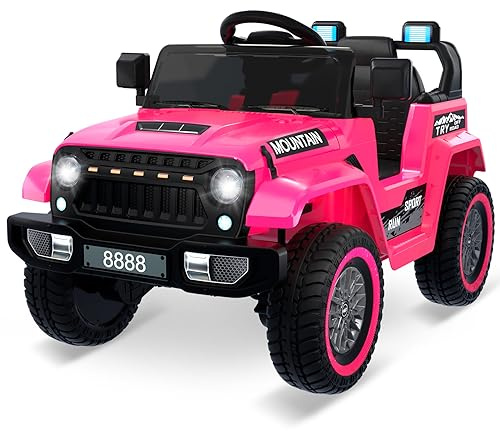 Auto elettrica da 12 V, per bambini, con telecomando da 2,4 G, Bluetooth, musica, clacson e fari, regalo per Natale/compleanno, veicolo elettrico per bambini dai 3 agli 8 anni
