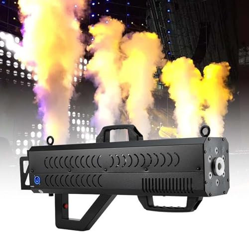 QFGain Machine à FuméE Portative, avec éClairage LED Rvb Et éCran HD, Puissance De 1500 W, Machine à FuméE pour ScèNe, DJ, DiscothèQue, Mariage, Spectacles en Direct Machine,Black