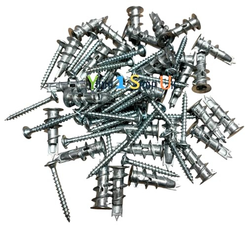 Plaster board Fixings, 10 or 30 Pack, Metal & Self Drilling Heavy Duty Plaster board Wall Plug, Metal Self-Drilling Wall Plugs and Screws Plaster board Screws with Achors (30)