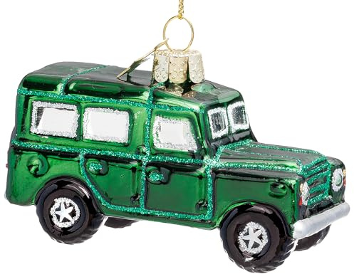SIKORA Geländewagen besondere Weihnachtskugel Glas Christbaumschmuck Deko Figur Weihnachten Anhänger Ornament - Trend Line - BS039