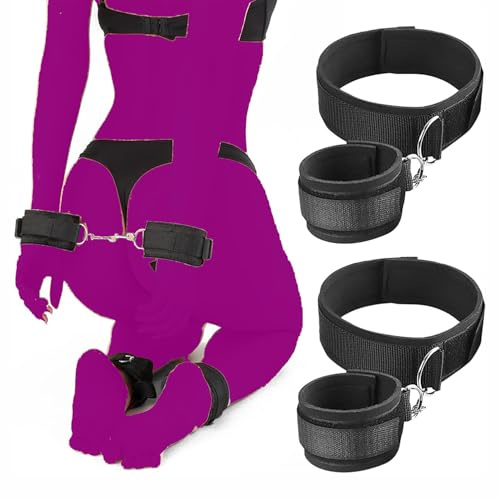 BDSM Sex Bondage Kit Toys Sexy Fuzzy Handcuffs Hand Cuff Set for Adults Grownups Bedroom Bracelets Sex Tie Up Set Women Bed Restraint for Queen Sized Bed Restraints for Ankles and Wrist Bar Sweater