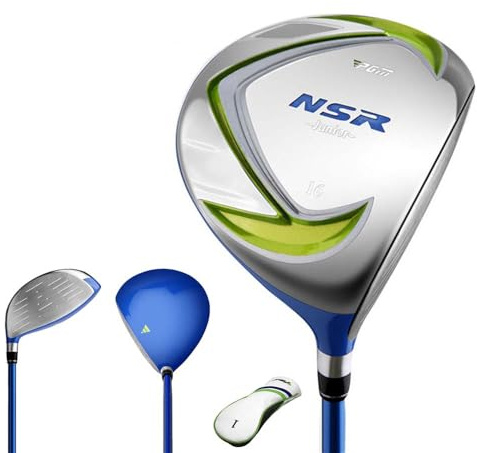 Junior Golf Fairway Wood Diestro # 1 Madera/Palo híbrido Eje de Grafito Driver con Headcover para niños y niñas Entrenamiento de Golf Deportes (Verde,Edad 3-5,# 1)