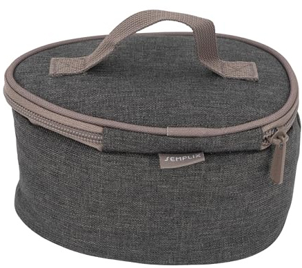 SEMPLIX Soft-Reisebügeleisentasche Uni – kompakte, gepolsterte Schutztasche für Mini-Reisebügeleisen, ideal für Reisen, Nähkurse und Aufbewahrung (anthrazit/grau)
