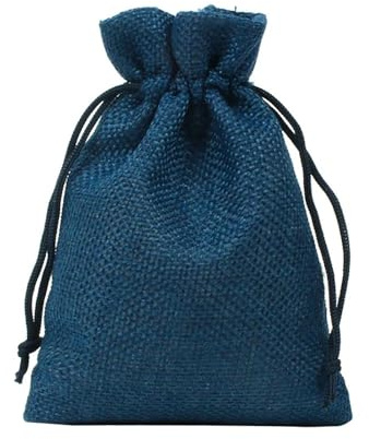 Hessiska påsar med dragsko, Hessian påsar 30 st Dragsko Jutepåse for smycken Godisgåva Flerfärgad Flera storlekar(Deep Blue,7X9cm)