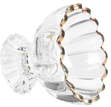 QUMIIRITY Tazza da Dessert in Vetro Delicata Bordo Dorato, Coppa per Gelato e Bicchiere per Succo, Design Elegante e Trasparente per Uso Domestico e Ristorazione