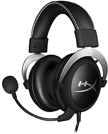 HyperX HX-HSCL-SR Cloud Silver Pro Gaming Headset with in-line volume control for PC/Xbox one/PS4, silver