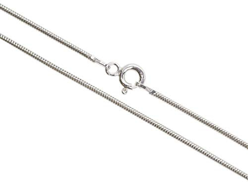 AKA Gioielli® - Damen Kette 925 Sterling Silber Rhodiniert - Schlangenkette/Rattenschwanz 1.3 mm - 70 cm lang