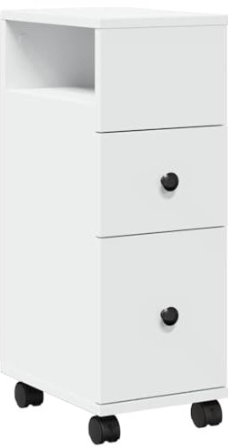 HEFZGDB Badschrank Schmal mit Rollen Weiß Holzwerkstoff Wohnzimmerschränke Küchenschrank Sideboard Küche Barschrank für Abstellraum Arbeitszimmer Schlafzimmer Wohnbereich