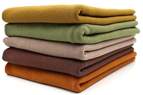 VmG-Store 5x 0,25m Bündchenstoff Set Schlauchware 70cm breit 95% Baumwolle, 5% Elasthan Auswahl Jersey (Naturtöne, 5er Set)