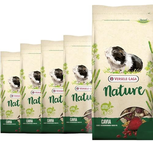 VERSELE-LAGA - Nature Cavia - Mélange Varié et Riche en Fibres pour Cobayes - 5x700g