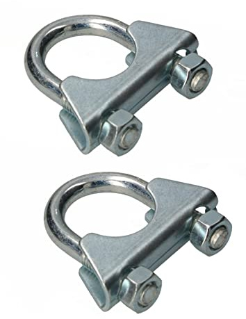 KOTARBAU® - Set di 2 morsetti di scarico, morsetti per tubi a U, fascette di scarico per tubi, per il montaggio di antenne, tubi, morsetto universale per raccordi per tubi, 26mm