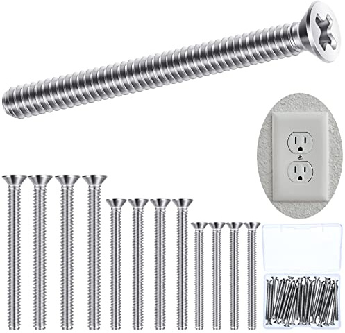 Ripeng 30 Pack Extra Long Electrical Outlet Screws,Mixed Sizes