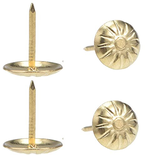 Antike Polsternägel, 120 Stück, Möbelnägel, 7/16 Zoll Polsternägel für Sofa, Stuhl, Bett und andere Möbel (Gold)