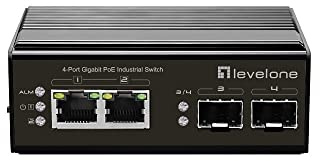 LevelOne IGP-0432, 4-portars Gigabit PoE-industriswitch, DIN-skena, -40 °C till 75 °C