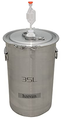 hzexun Edelstahl Behälter für die Fermentation Gärbehälter Gäreimer Gärbottich Gärfass
