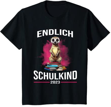 Kinder Einschulung 2023 Grundschule Bücher Erdmännchen T-Shirt
