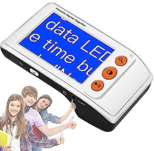 3.5 Pollici Videoingranditore Digitale Portatile Videoingranditore Digitale Lente di Ingrandimento per Ipovedenti Ausilio Visivo per Lettura con Tempi di 2X-25X Zoom 8 modalità Colore,White