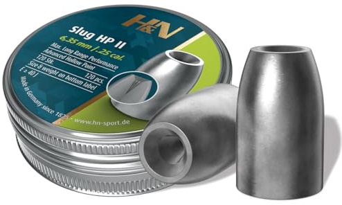H&N Sport Slug HP II 6,35 mm (.250) – Pallini ad alta precisione da 34 gr (2,20 g), punta cava, 120 unità – Munizioni Slug per carabine PCP ad alta potenza