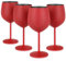 Livole Set di bicchieri da vino rosso, 18 Oz, 550 ml, in acciaio inox, per cocktail, vino rosso, rosso, confezione da 4 pezzi