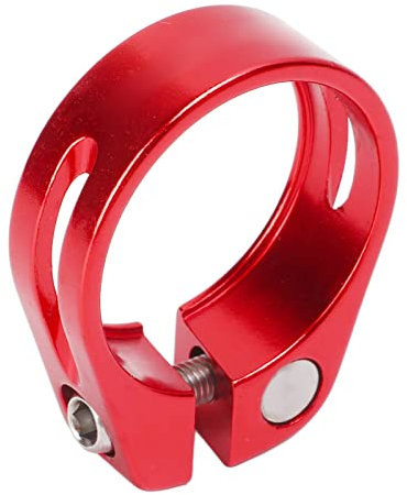 Fahrrad-Sattelklemme, Aluminiumlegierung, Schnellspanner-Fahrrad-Sattelklemme, 34,9 Mm, Ultraleichtes CNC-Verfahren, für die Meisten Fahrräder (Rot)