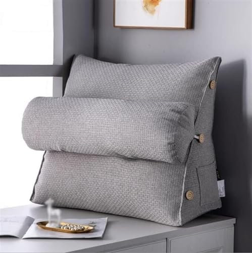 SANCAK Keilkissen, Schlafsofa, Bürostuhl, Lesekissen, verstellbares Rückenkeilkissen, Nackenstütze, Lesekissen, Ruhekissen (Color : Gray, Size : 58x22x50cm)