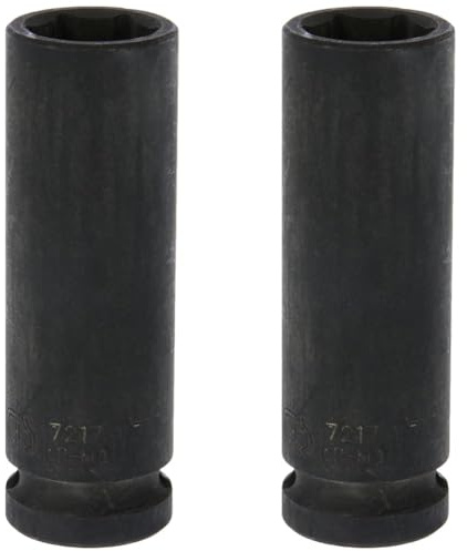 BGS 7217 | Kraft-Steckschlüssel-Einsatz Sechskant, tief | 12,5 mm (1/2) | SW 17 mm | CR-MO Stahl (Packung mit 2)