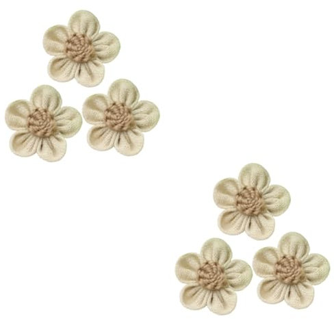 ABOOFAN 6 STK Hochzeitsdekoration Bandrosen Blattband Sackleinen-Blumen-hochzeitsdeko Hochzeit Sackleinen Jute Künstliche Rose Blumenhandwerk Machen Mini-Rosen Braut Blumenanzug Natürlich