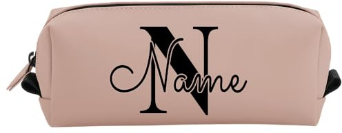 Elefantasie Personalisierte Federmappe mit Name Bedruckt - Stifte Etui für Schule - Geschenk zur Einschulung Motiv Buchstabe rosa
