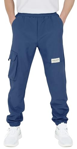 CAMLAKEE Pantalons Imperméables Enfants Softshell Garçons Randonnée en Plein air Pantalon de Jogging Cargo