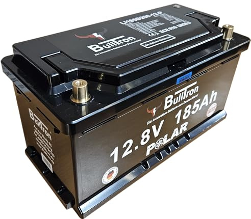 BullTron 185Ah Polar LiFePO4 Batterie – 12,8V Akku mit Smart-BMS, Bluetooth-App, integrierter Heizung, 200A Dauerstrom, über 6000 Ladezyklen, IP65 Schutz, 5 Jahre Garantie