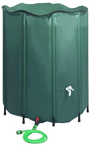 Xichuzi Regenwassertank Faltbar mit Hahn 1000 L, Wassertank, Regentonne, Wassertonne, Regenfass, Wasserfass, Regenrinnen Ablauf Regentonne - 48607