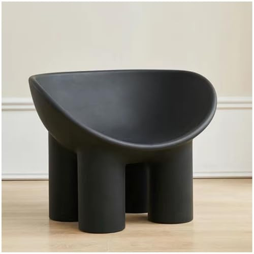 Fauteuil moderne en peluche avec pieds d'éléphant pour salon, chambre à coucher, bureau - Fauteuil confortable pour adultes et enfants - Noir (51,1 cm sans coussin)