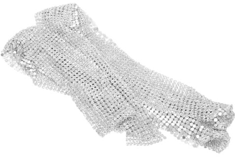 BESTYASH Silberner Pailletten Schal Lang Für Abend Party Funkelndes Halstuch Mit Metallpailletten Als Krawatte Oder Schmuck Dünnes Damen Styling Accessoire